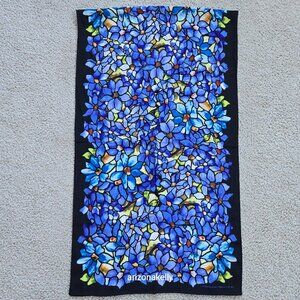 The Met Silk Scarf Tiffany Clematis Oblong Flower Stained Glass Floral